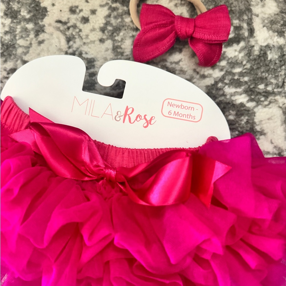 Hot Pink Ruffle Skirt with Bow